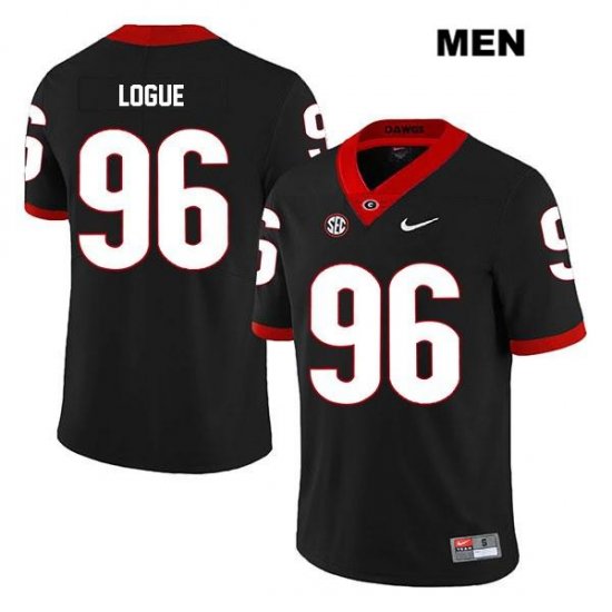 Men's Georgia Bulldogs NCAA #96 Zion Logue Nike Stitched Black Legend Authentic College Football Jersey DIP8554XL